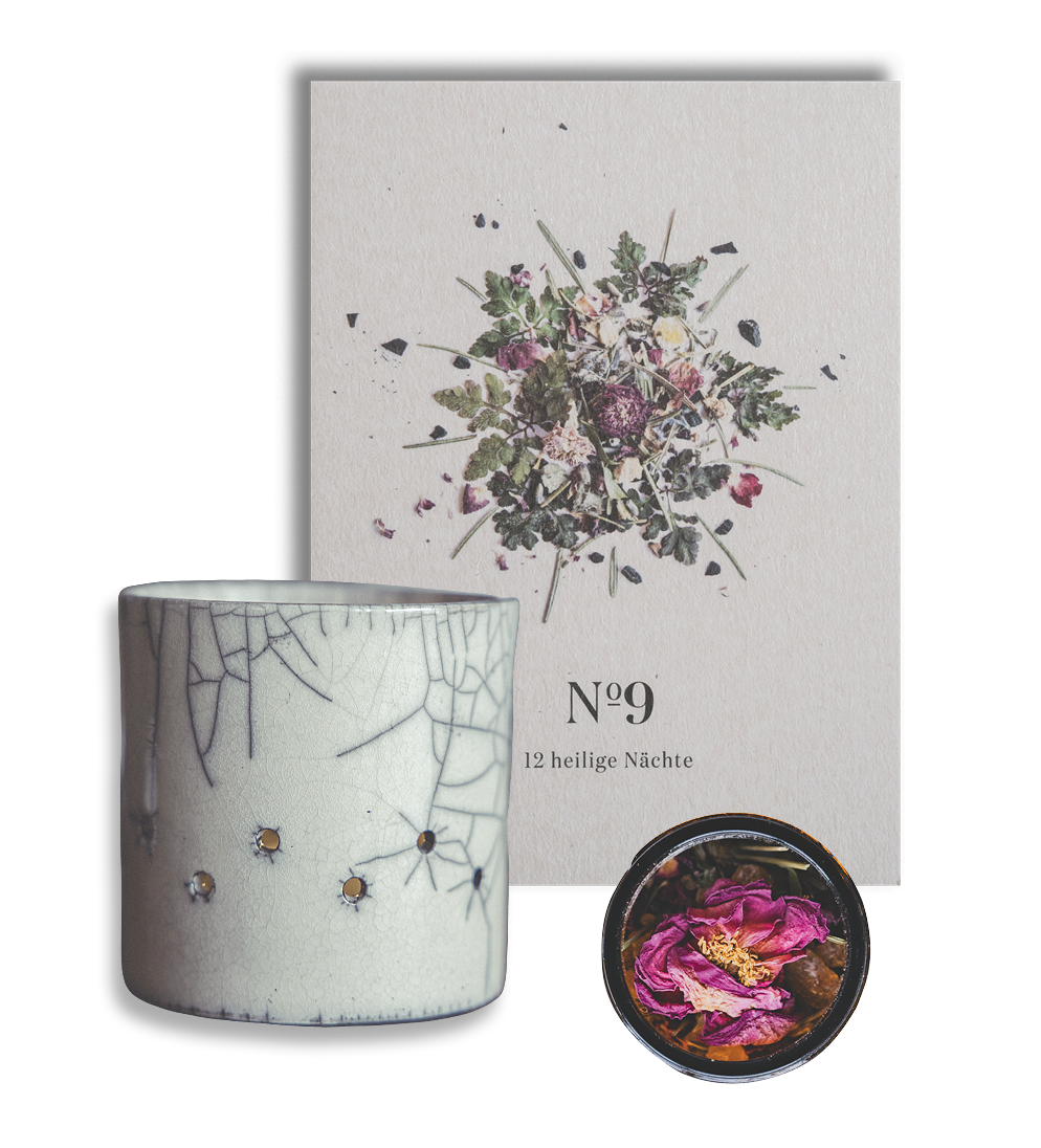 Geschenk-Set: Räucherschale+Sieb+Räucherwerk